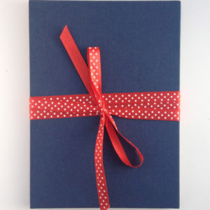 Blue with Red Ribbon